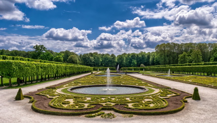 garden, fountain